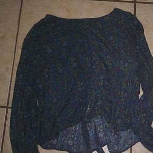 Flower print cropped shirt